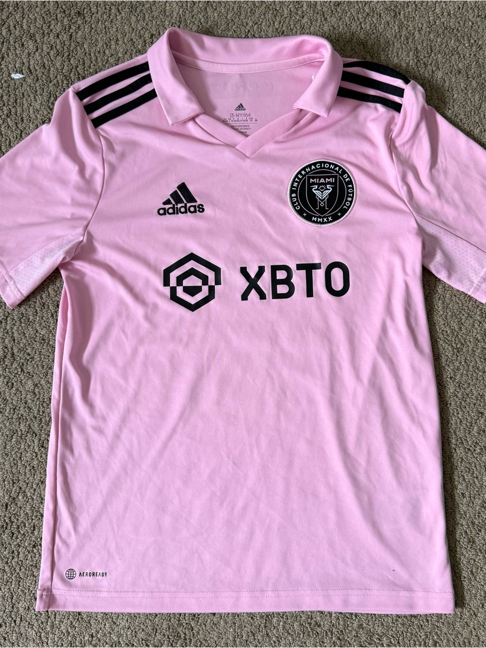 Authentic Adidas Kids Inter Miami Messi 2023 Pink Xbto Soccer Jersey